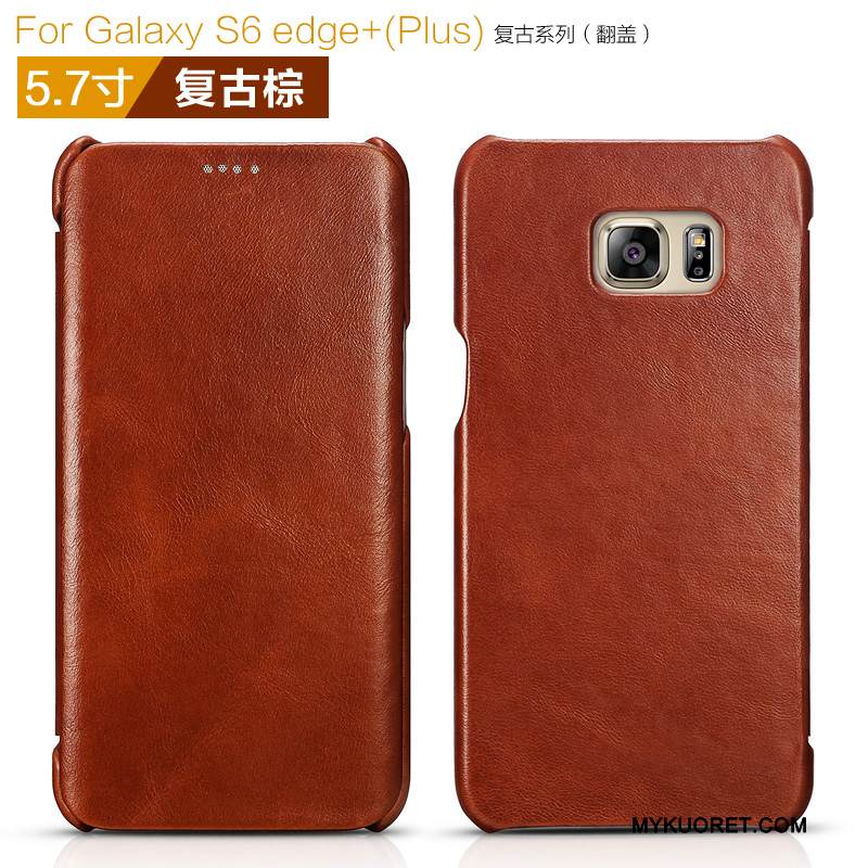 Kuori Samsung Galaxy S6 Edge + Nahka Punainen, Kotelo Samsung Galaxy S6 Edge +