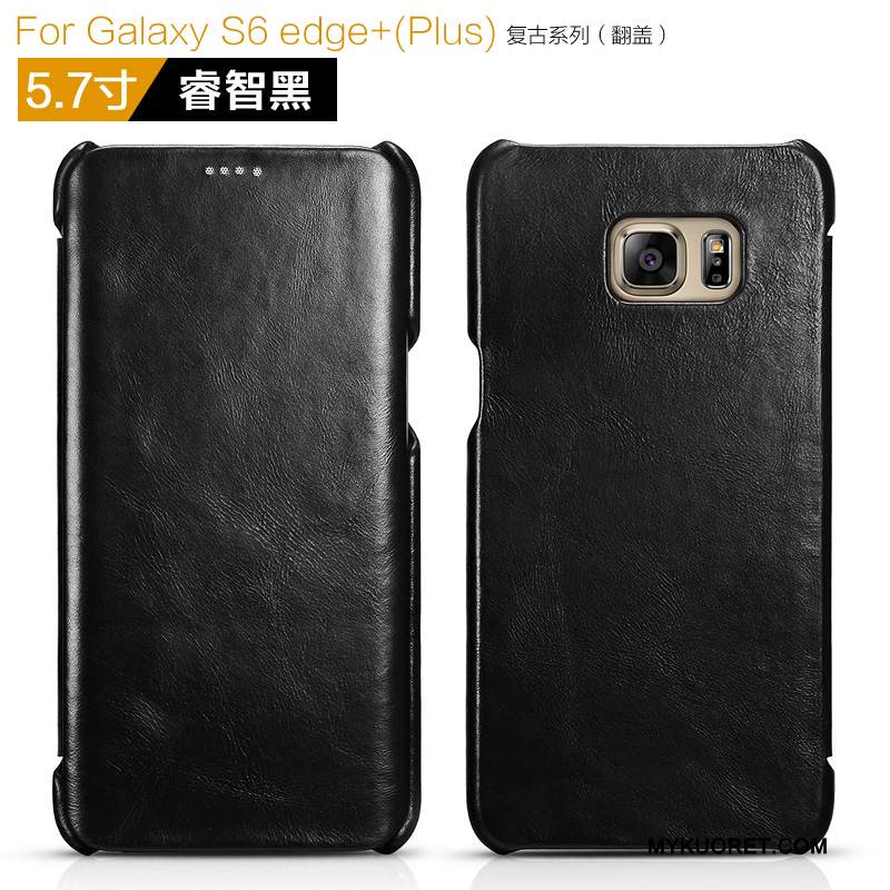 Kuori Samsung Galaxy S6 Edge + Nahka Punainen, Kotelo Samsung Galaxy S6 Edge +