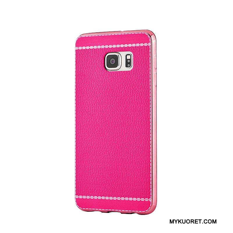 Kuori Samsung Galaxy S6 Edge + Nahka Trendi Punainen, Kotelo Samsung Galaxy S6 Edge + Pehmeä Neste Puhelimen Kuoret Liiketoiminta