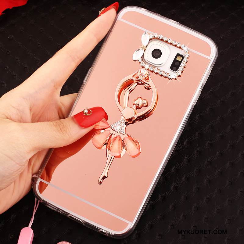 Kuori Samsung Galaxy S6 Edge Pehmeä Neste Jauhe Peili, Kotelo Samsung Galaxy S6 Edge Suojaus