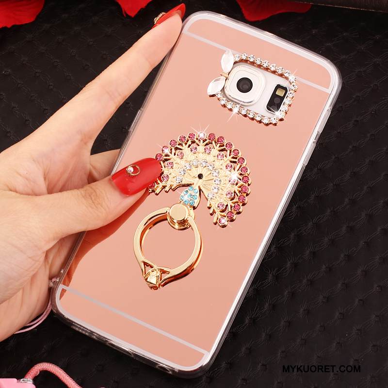 Kuori Samsung Galaxy S6 Edge Pehmeä Neste Jauhe Peili, Kotelo Samsung Galaxy S6 Edge Suojaus