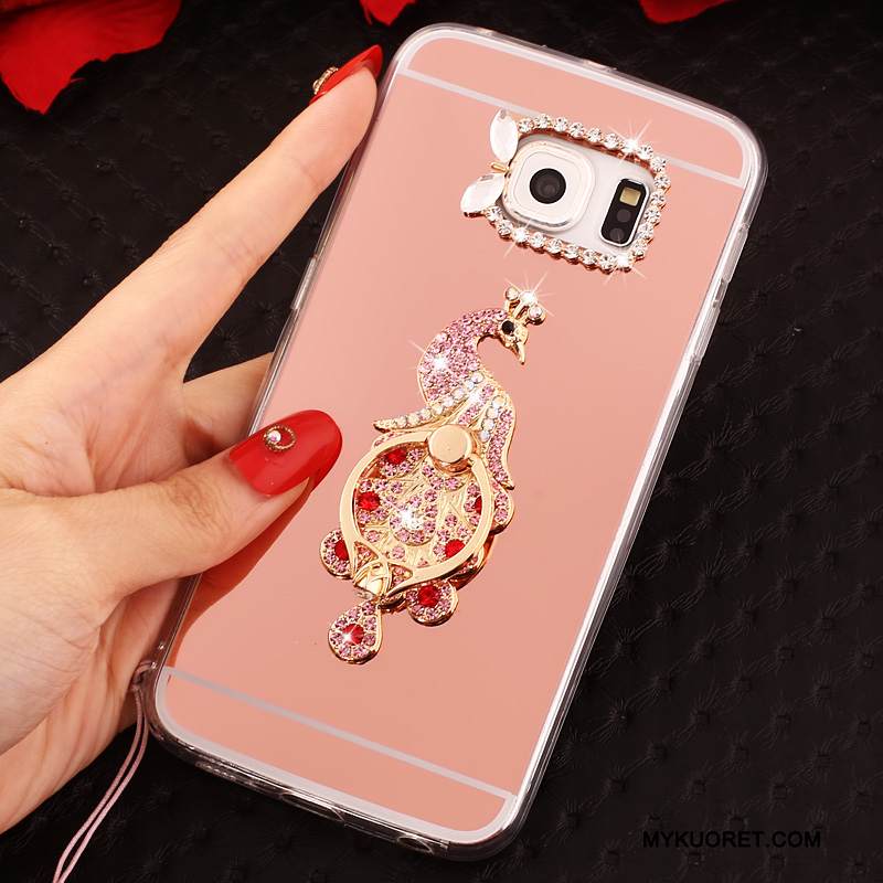 Kuori Samsung Galaxy S6 Edge Pehmeä Neste Jauhe Peili, Kotelo Samsung Galaxy S6 Edge Suojaus