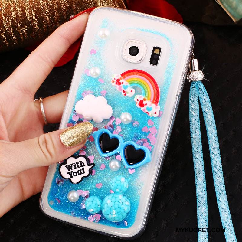 Kuori Samsung Galaxy S6 Edge Pehmeä Neste Juoksuhiekka Sininen, Kotelo Samsung Galaxy S6 Edge Suojaus Puhelimen Kuoret