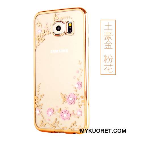 Kuori Samsung Galaxy S6 Edge Pehmeä Neste Kulta, Kotelo Samsung Galaxy S6 Edge Tuki