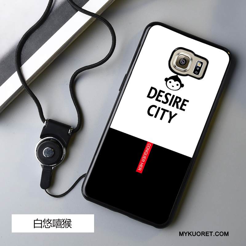 Kuori Samsung Galaxy S6 Edge Sarjakuva Murtumaton Ripustettavat Koristeet, Kotelo Samsung Galaxy S6 Edge Pehmeä Neste Puhelimen Kuoret Musta