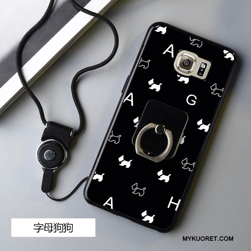 Kuori Samsung Galaxy S6 Edge Sarjakuva Murtumaton Ripustettavat Koristeet, Kotelo Samsung Galaxy S6 Edge Pehmeä Neste Puhelimen Kuoret Musta