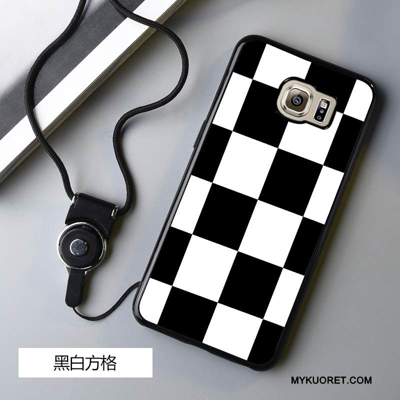 Kuori Samsung Galaxy S6 Edge Sarjakuva Murtumaton Ripustettavat Koristeet, Kotelo Samsung Galaxy S6 Edge Pehmeä Neste Puhelimen Kuoret Musta