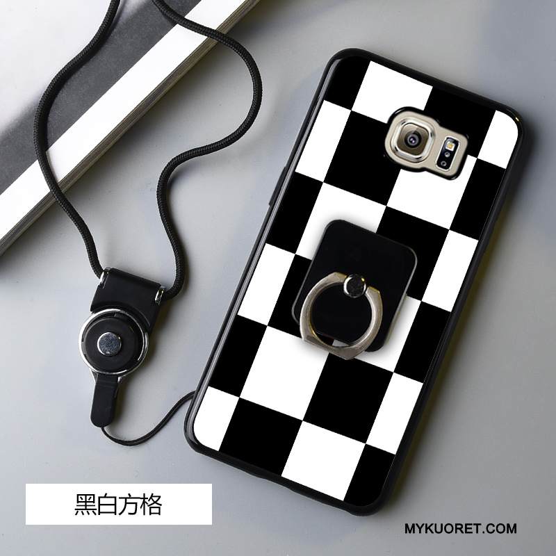 Kuori Samsung Galaxy S6 Edge Sarjakuva Murtumaton Ripustettavat Koristeet, Kotelo Samsung Galaxy S6 Edge Pehmeä Neste Puhelimen Kuoret Musta