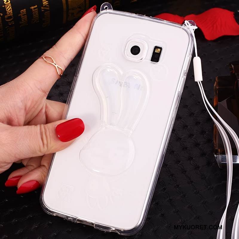 Kuori Samsung Galaxy S6 Edge + Sarjakuva Puhelimen Kuoret Ripustettavat Koristeet, Kotelo Samsung Galaxy S6 Edge + Strassi Violetti