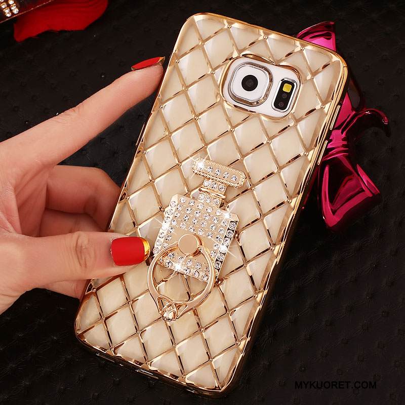 Kuori Samsung Galaxy S6 Edge + Silikoni Jauhe Rengas, Kotelo Samsung Galaxy S6 Edge + Strassi