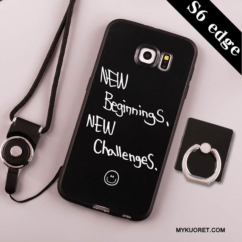 Kuori Samsung Galaxy S6 Edge Silikoni Murtumaton Ripustettavat Koristeet, Kotelo Samsung Galaxy S6 Edge Suojaus Vaalean Puhelimen Kuoret