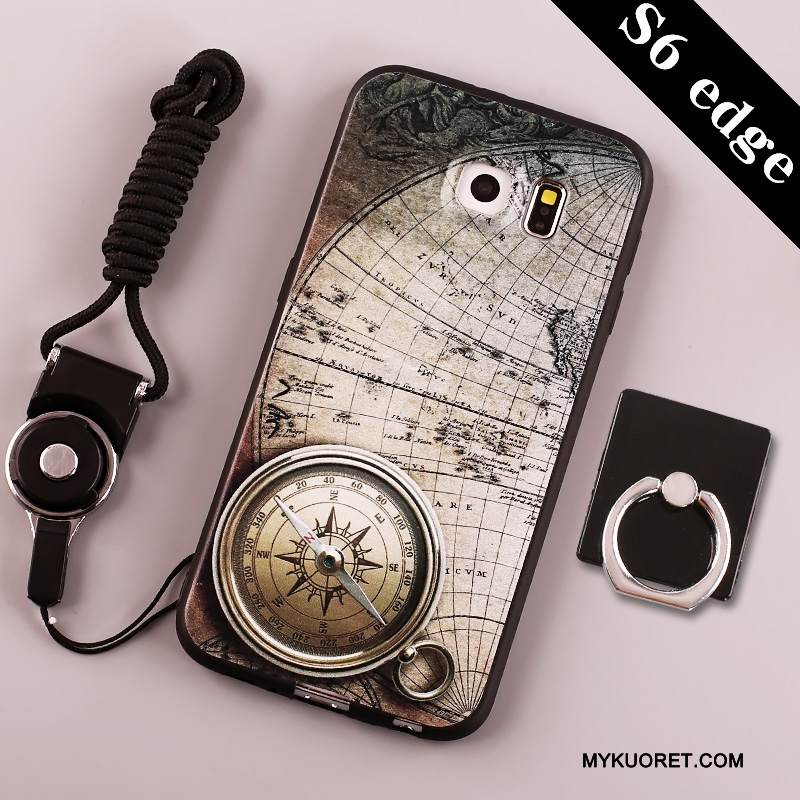 Kuori Samsung Galaxy S6 Edge Silikoni Murtumaton Ripustettavat Koristeet, Kotelo Samsung Galaxy S6 Edge Suojaus Vaalean Puhelimen Kuoret