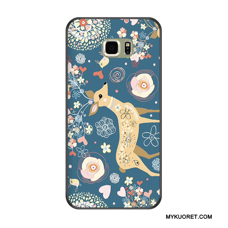 Kuori Samsung Galaxy S6 Edge + Silikoni Musta Khaki, Kotelo Samsung Galaxy S6 Edge + Laukut Murtumaton Puhelimen Kuoret