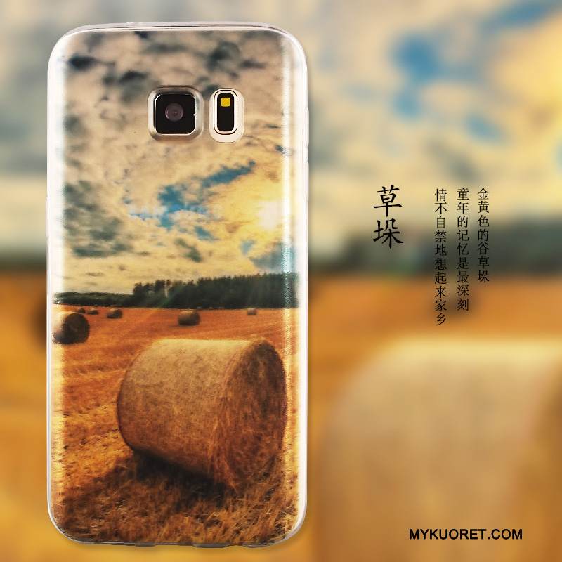 Kuori Samsung Galaxy S6 Edge Silikoni Puhelimen Kuoret Sininen, Kotelo Samsung Galaxy S6 Edge Suojaus