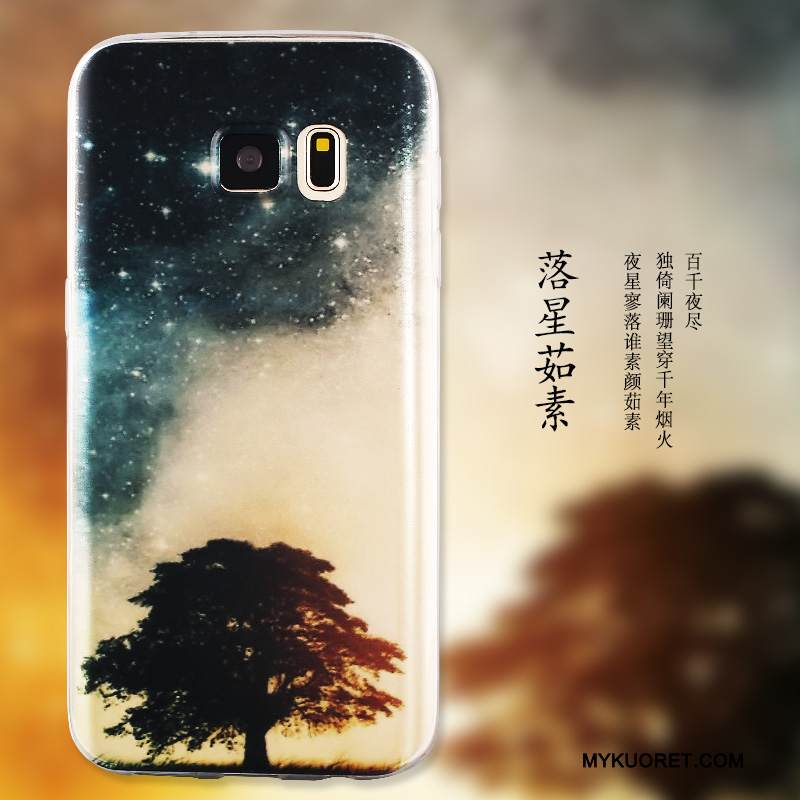 Kuori Samsung Galaxy S6 Edge Silikoni Puhelimen Kuoret Sininen, Kotelo Samsung Galaxy S6 Edge Suojaus