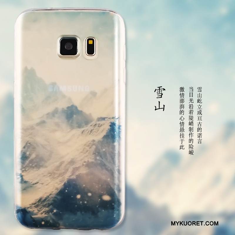 Kuori Samsung Galaxy S6 Edge Silikoni Puhelimen Kuoret Sininen, Kotelo Samsung Galaxy S6 Edge Suojaus