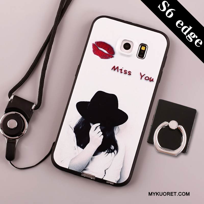 Kuori Samsung Galaxy S6 Edge Silikoni Sininen Trendi, Kotelo Samsung Galaxy S6 Edge Laukut Puhelimen Kuoret Pesty Suede