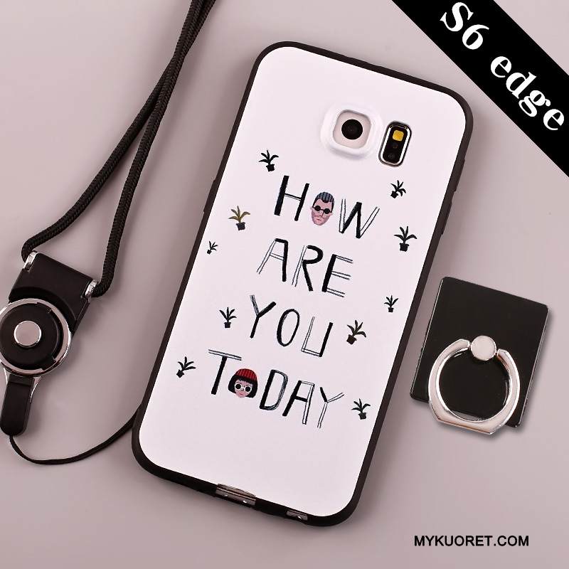 Kuori Samsung Galaxy S6 Edge Silikoni Sininen Trendi, Kotelo Samsung Galaxy S6 Edge Laukut Puhelimen Kuoret Pesty Suede