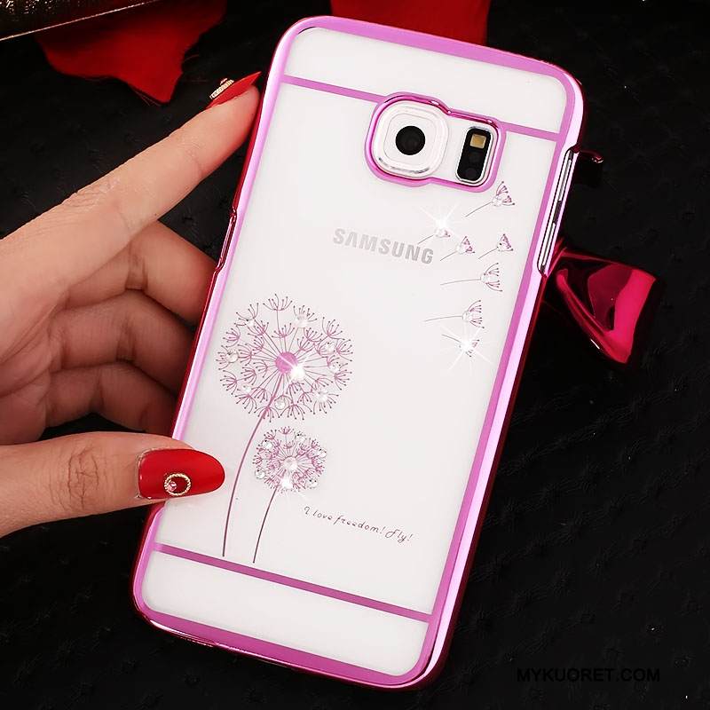 Kuori Samsung Galaxy S6 Edge Strassi Puhelimen Kuoret Kova, Kotelo Samsung Galaxy S6 Edge Suojaus Läpinäkyvä Kulta