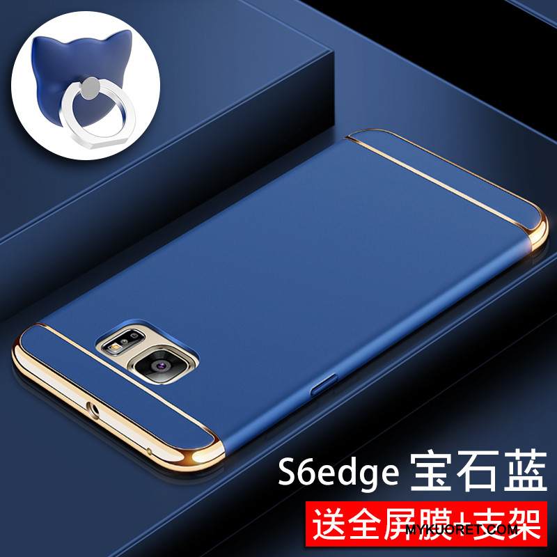 Kuori Samsung Galaxy S6 Edge Suojaus Kova Pesty Suede, Kotelo Samsung Galaxy S6 Edge Puhelimen Kuoret Punainen