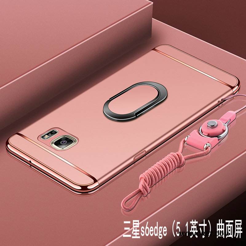 Kuori Samsung Galaxy S6 Edge Suojaus Kova Puhelimen Kuoret, Kotelo Samsung Galaxy S6 Edge Pesty Suede Kulta