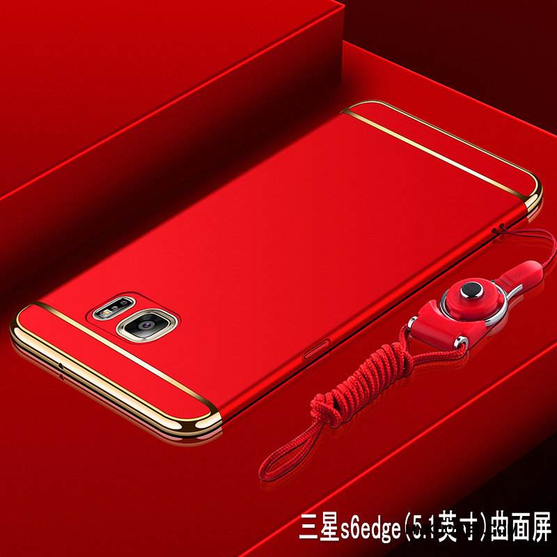 Kuori Samsung Galaxy S6 Edge Suojaus Kova Puhelimen Kuoret, Kotelo Samsung Galaxy S6 Edge Pesty Suede Kulta