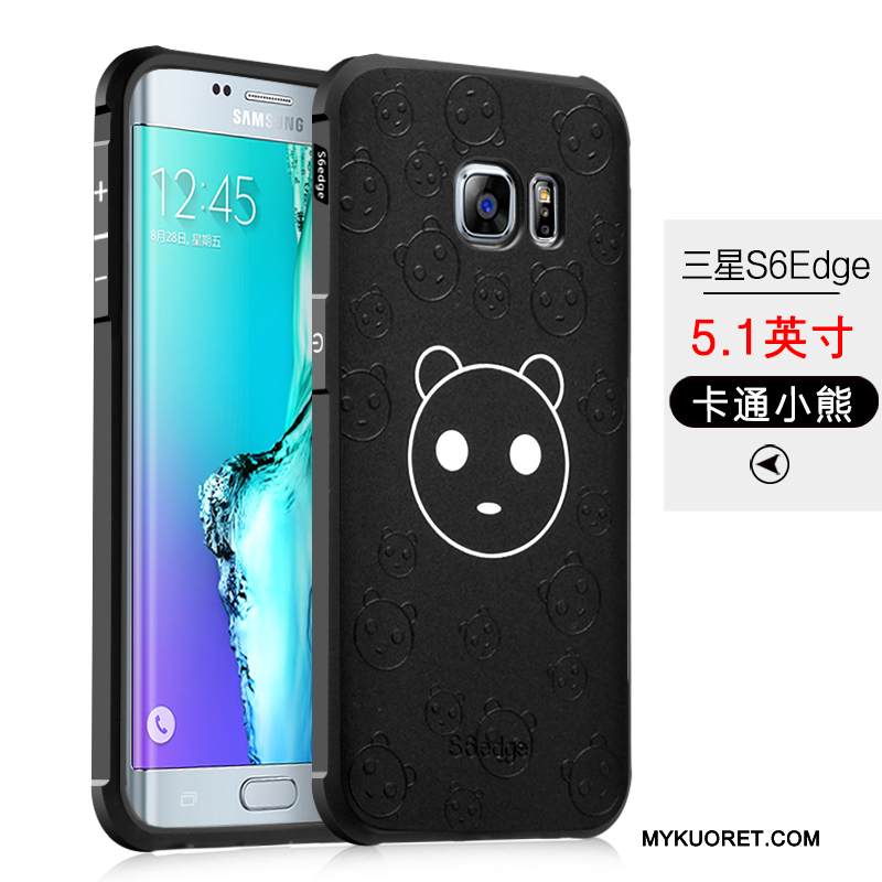 Kuori Samsung Galaxy S6 Edge Suojaus Musta Puhelimen Kuoret, Kotelo Samsung Galaxy S6 Edge Pehmeä Neste Murtumaton