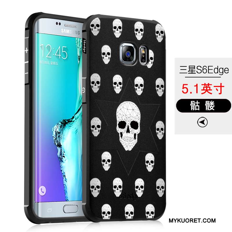 Kuori Samsung Galaxy S6 Edge Suojaus Musta Puhelimen Kuoret, Kotelo Samsung Galaxy S6 Edge Pehmeä Neste Murtumaton