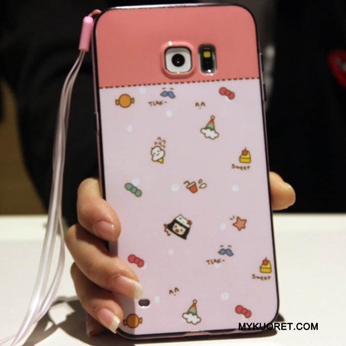 Kuori Samsung Galaxy S6 Edge + Suojaus Puhelimen Kuoret Ripustettavat Koristeet, Kotelo Samsung Galaxy S6 Edge + Pehmeä Neste Murtumaton