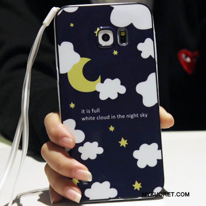 Kuori Samsung Galaxy S6 Edge + Suojaus Puhelimen Kuoret Ripustettavat Koristeet, Kotelo Samsung Galaxy S6 Edge + Pehmeä Neste Murtumaton