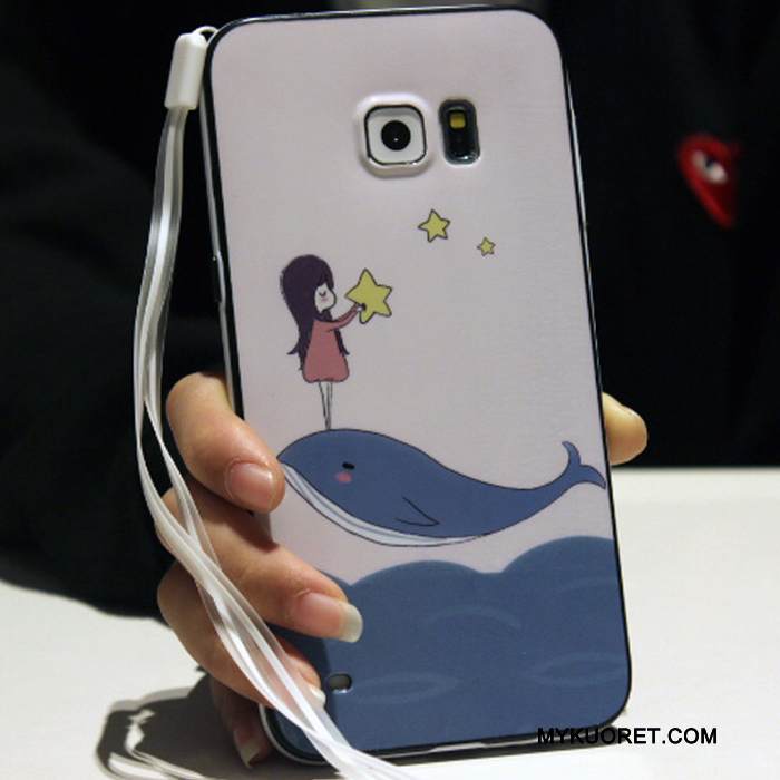 Kuori Samsung Galaxy S6 Edge + Suojaus Puhelimen Kuoret Ripustettavat Koristeet, Kotelo Samsung Galaxy S6 Edge + Pehmeä Neste Murtumaton