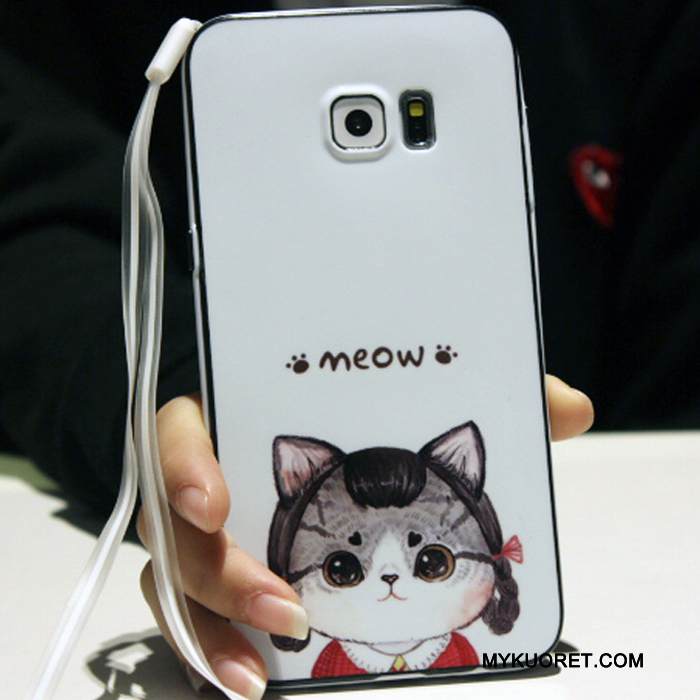 Kuori Samsung Galaxy S6 Edge + Suojaus Puhelimen Kuoret Ripustettavat Koristeet, Kotelo Samsung Galaxy S6 Edge + Pehmeä Neste Murtumaton