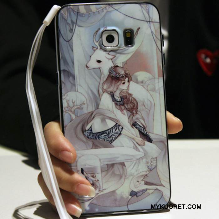 Kuori Samsung Galaxy S6 Edge + Suojaus Puhelimen Kuoret Ripustettavat Koristeet, Kotelo Samsung Galaxy S6 Edge + Pehmeä Neste Murtumaton