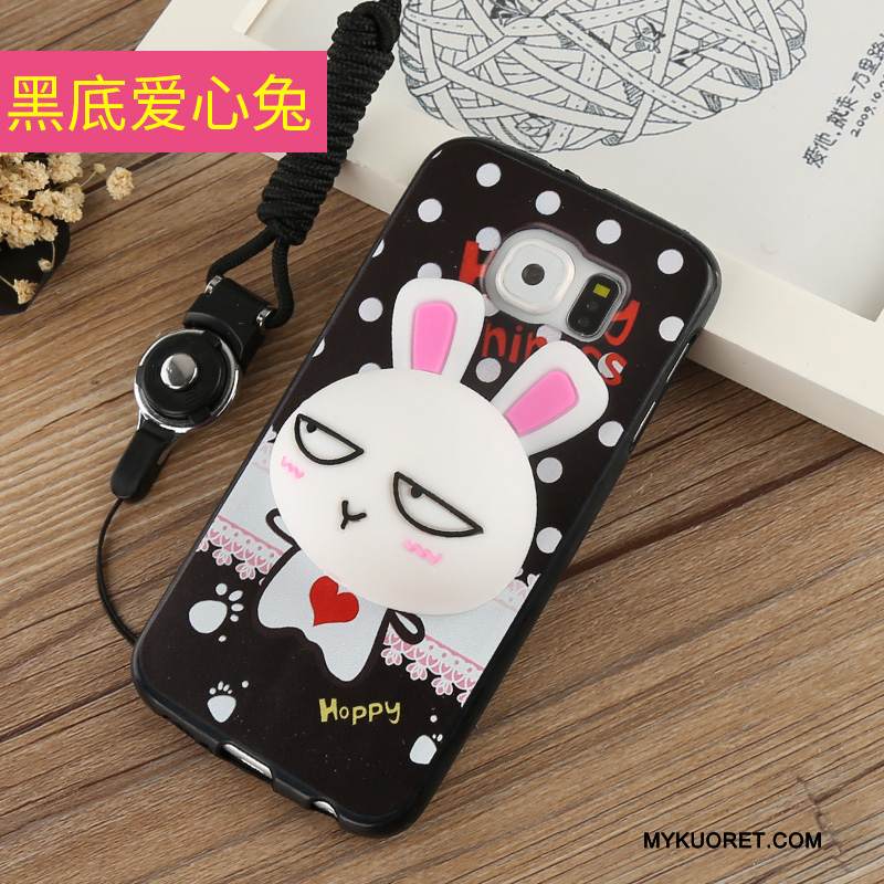 Kuori Samsung Galaxy S6 Edge Suojaus Ripustettavat Koristeet Musta, Kotelo Samsung Galaxy S6 Edge Laukut Murtumaton Puhelimen Kuoret