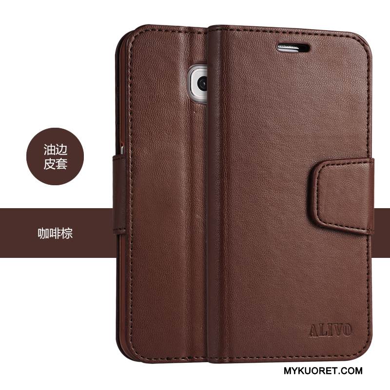 Kuori Samsung Galaxy S6 Kuoret Vihreä, Kotelo Samsung Galaxy S6 Nahka