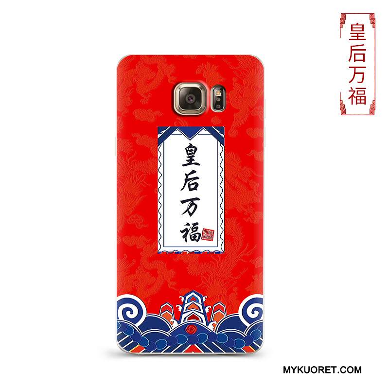 Kuori Samsung Galaxy S6 Laukut Puhelimen Kuoret Persoonallisuus, Kotelo Samsung Galaxy S6 Suojaus Murtumaton Punainen