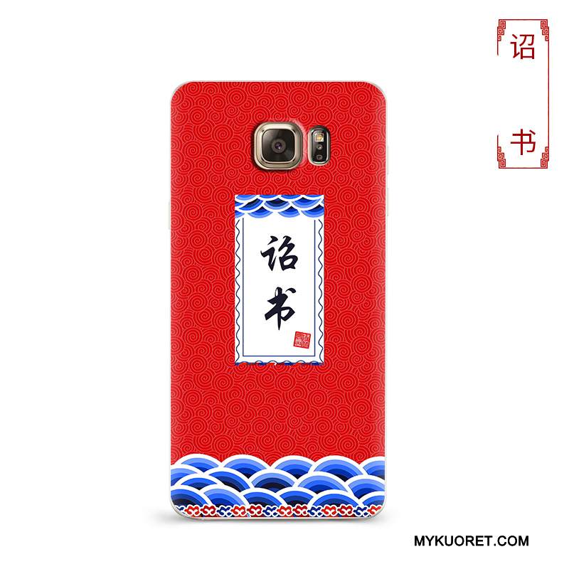 Kuori Samsung Galaxy S6 Laukut Puhelimen Kuoret Persoonallisuus, Kotelo Samsung Galaxy S6 Suojaus Murtumaton Punainen