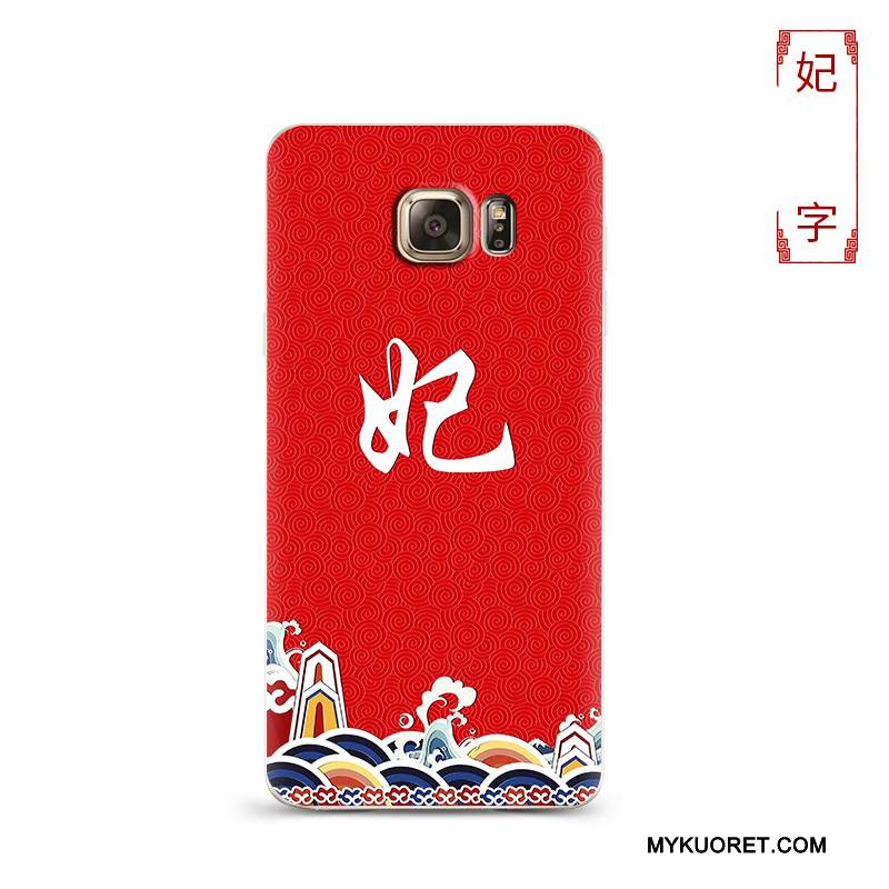 Kuori Samsung Galaxy S6 Laukut Puhelimen Kuoret Persoonallisuus, Kotelo Samsung Galaxy S6 Suojaus Murtumaton Punainen