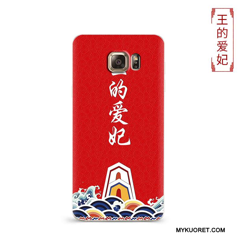 Kuori Samsung Galaxy S6 Laukut Puhelimen Kuoret Persoonallisuus, Kotelo Samsung Galaxy S6 Suojaus Murtumaton Punainen