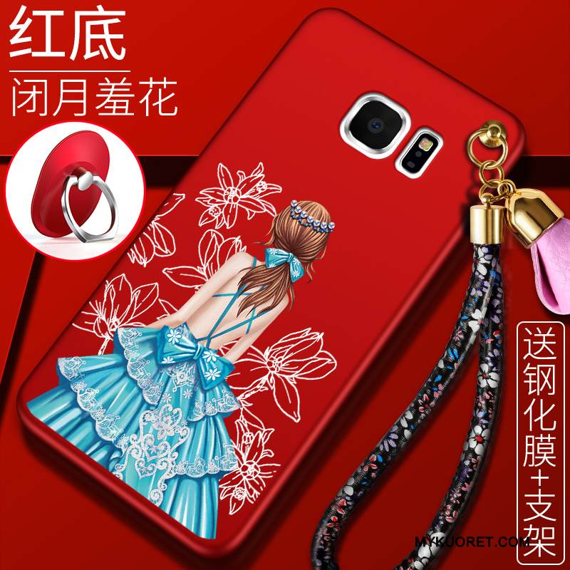 Kuori Samsung Galaxy S6 Laukut Punainen L, Kotelo Samsung Galaxy S6 Pehmeä Neste Puhelimen Kuoret