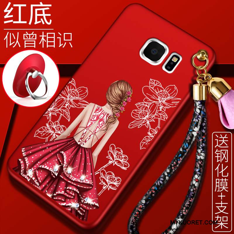 Kuori Samsung Galaxy S6 Laukut Punainen L, Kotelo Samsung Galaxy S6 Pehmeä Neste Puhelimen Kuoret