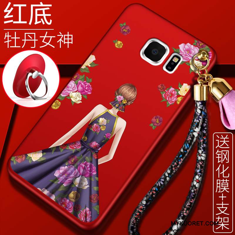 Kuori Samsung Galaxy S6 Laukut Punainen L, Kotelo Samsung Galaxy S6 Pehmeä Neste Puhelimen Kuoret