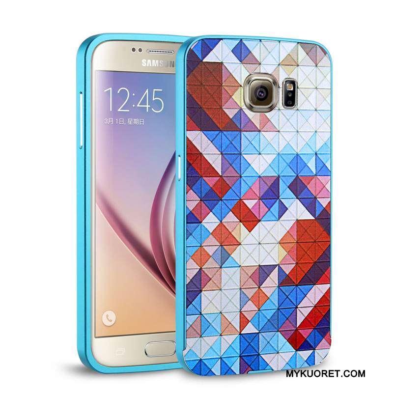 Kuori Samsung Galaxy S6 Metalli Puhelimen Kuoret Takakansi, Kotelo Samsung Galaxy S6 Kehys Keltainen
