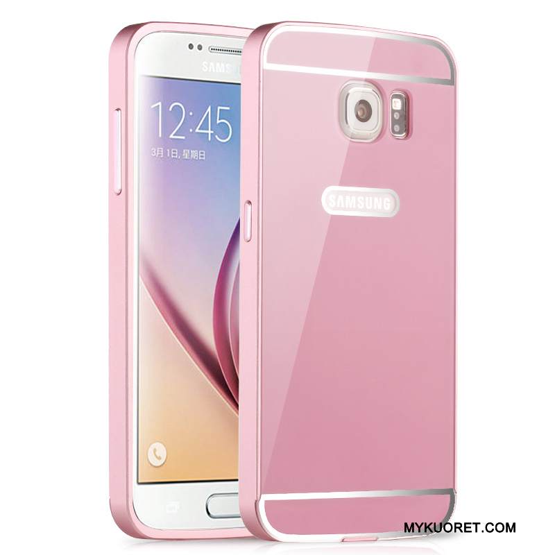 Kuori Samsung Galaxy S6 Metalli Puhelimen Kuoret Takakansi, Kotelo Samsung Galaxy S6 Kehys Keltainen