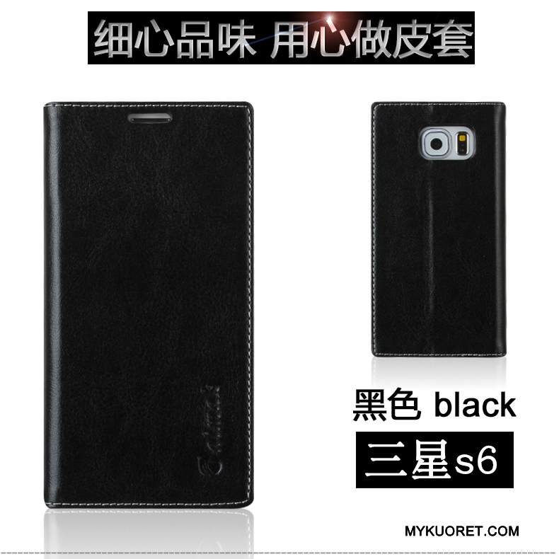 Kuori Samsung Galaxy S6 Nahka Kulta, Kotelo Samsung Galaxy S6 Suojaus