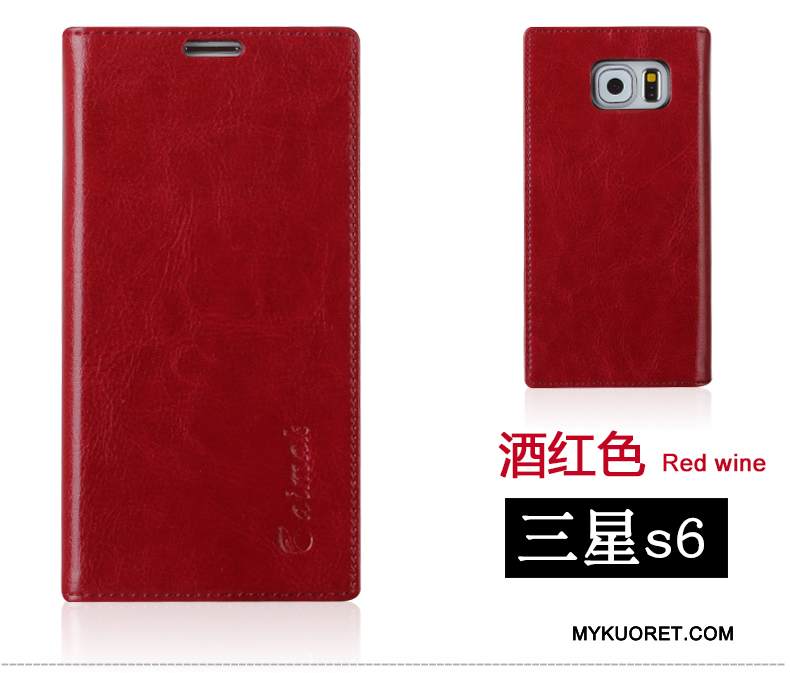 Kuori Samsung Galaxy S6 Nahka Kulta, Kotelo Samsung Galaxy S6 Suojaus