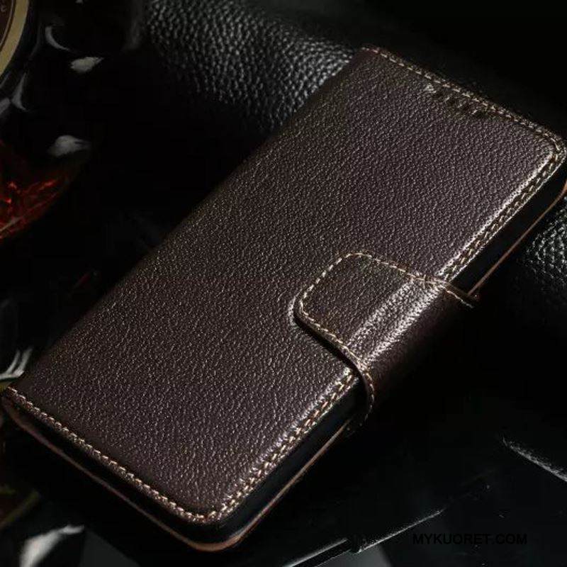 Kuori Samsung Galaxy S6 Nahka Musta Puhelimen Kuoret, Kotelo Samsung Galaxy S6