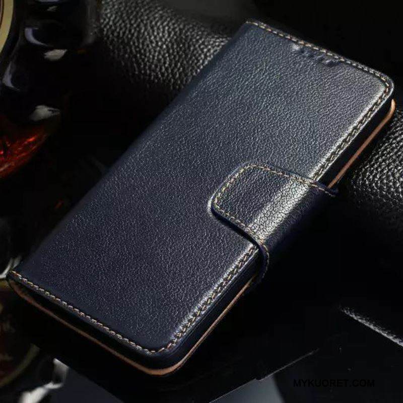 Kuori Samsung Galaxy S6 Nahka Musta Puhelimen Kuoret, Kotelo Samsung Galaxy S6