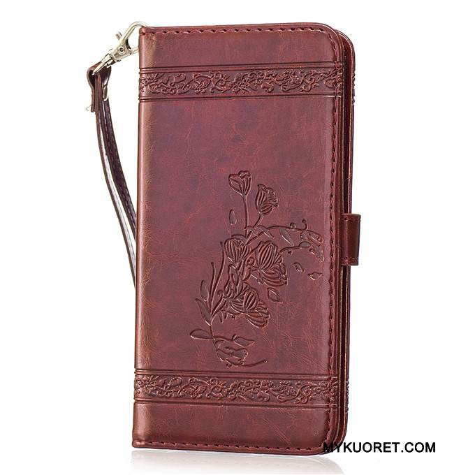 Kuori Samsung Galaxy S6 Nahka Punainen Puhelimen Kuoret, Kotelo Samsung Galaxy S6 Laukut