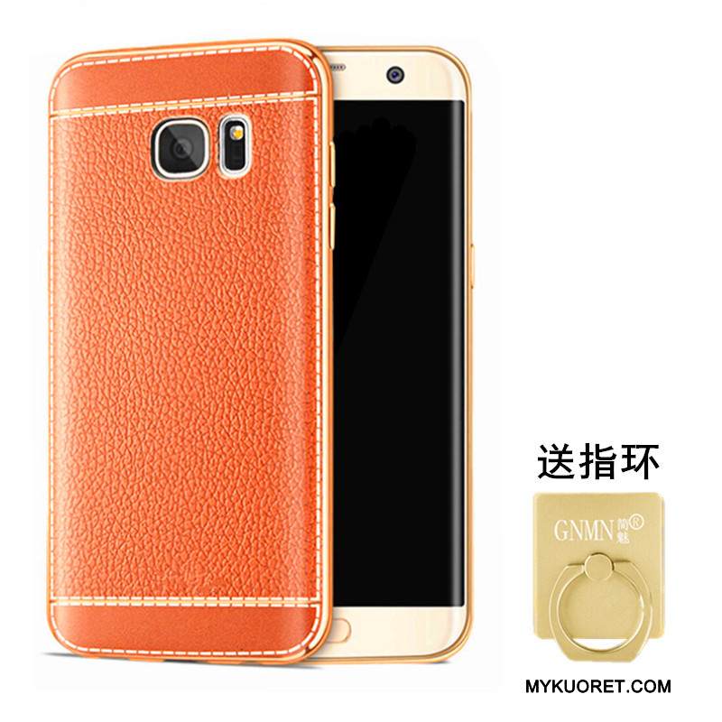 Kuori Samsung Galaxy S6 Pehmeä Neste Kukkakuvio Musta, Kotelo Samsung Galaxy S6 Nahka